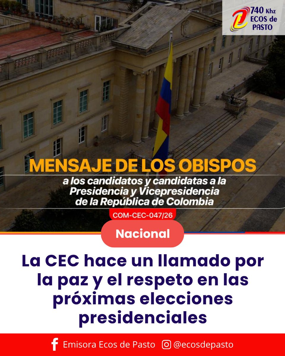 EscobarErasmo's tweet photo. 🕊️📷#Atención | El Episcopado colombiano llama a los candidatos presidenciales a promover la paz, la serenidad y el respeto por los resultados electorales 📷📷https://t.co/pDajjQoNmE https://t.co/as707NOsKh