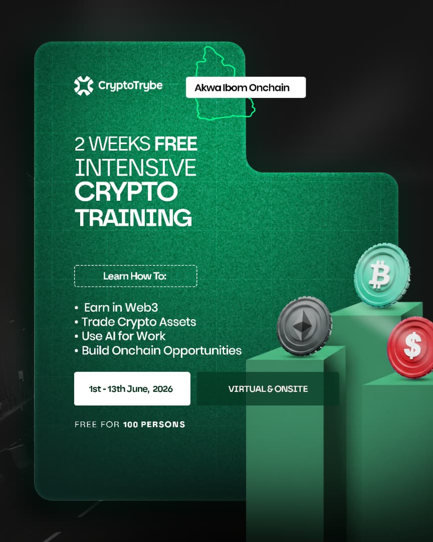 Defi_Uk's tweet photo. *2 WEEKS INTENSIVE CRYPTO TRAINING 2026*

🔗 Register Here:
https://t.co/xykXpowdkt

Join us for a 2 Weeks Intensive Crypto Training designed to equip beginners, learners, enthusiasts and aspiring builders with practical knowledge and insights to navigate the digital economy. https://t.co/rOhBOyXsJn