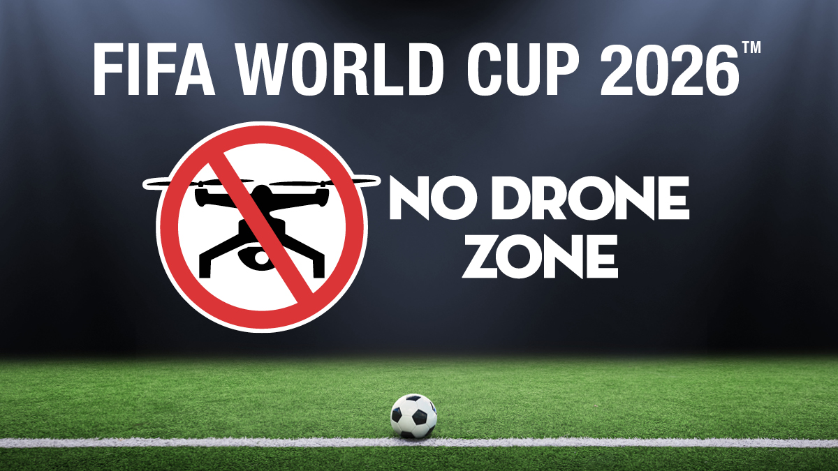 FAANews's tweet photo. We are on countdown to the @fifa World Cup 2026 and the FAA is keeping the skies safe! #NoDroneZones will be in effect around stadiums, fan events and base camps. Violators could face steep fines, drone confiscation and criminal charges. Protecting the airspace and fans across the nation is always our goal! 🥅⚽️ 
 
Learn more at https://t.co/aRyl9TOMiz.
