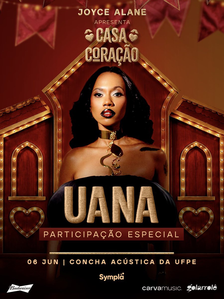 golarrole's tweet photo. Joyce Alane recebe Uana no Show Casa Coração 🏠♥️

encontro de divas, @uanamahin é um dos grandes nomes da cena pernambucana, carregando PE na voz, na estética e na emoção, dia 6/6, Recife vai viver esse encontro especial ao vivo na Concha Acústica.

🎟️ https://t.co/uoaxtBKm2o https://t.co/gibZ952D3t
