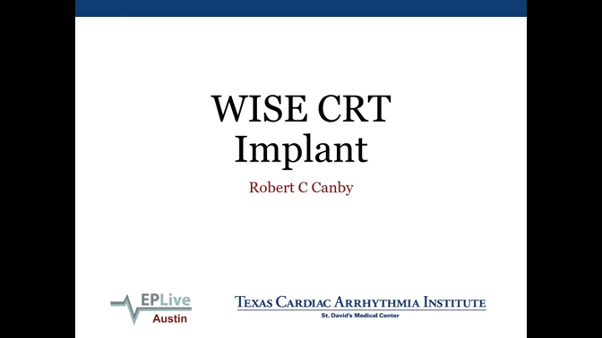 EPLive2's tweet photo. 🎬 Case Review at #EPLive2026 | Dr. Robert Canby presents an EBR WiSE-CRT implant. Wireless LV endocardial pacing — no CS lead. The coronary sinus isn't the only route to cardiac resynchronization anymore. 🔋🫀 Does WiSE-CRT change your approach to CRT non-responders? #EBR #WiSECRT #CRT #HeartFailure #EPeeps