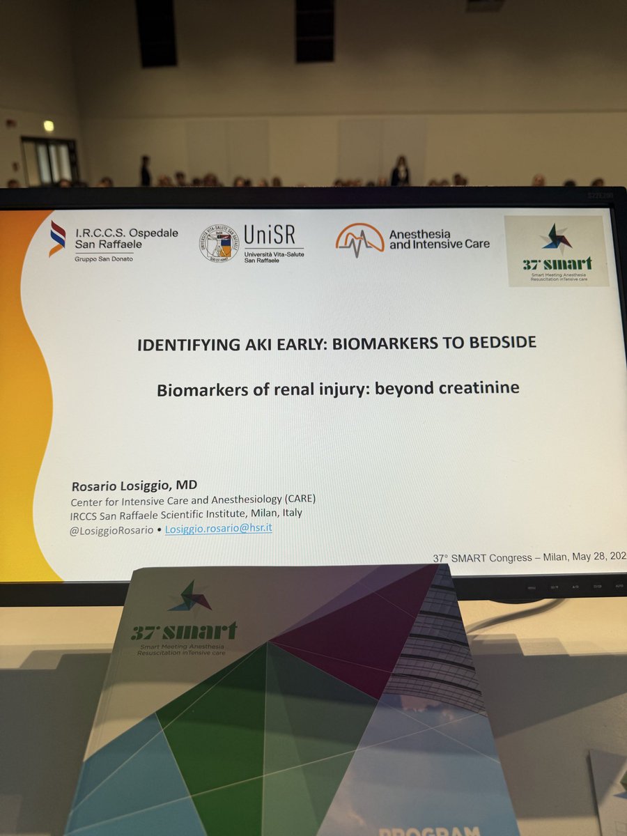 LosiggioRosario's tweet photo. Today I had the honor of participating as a speaker at the 37th SMART Congress.

It was a great opportunity to discuss the new frontiers of acute kidney injury, including early diagnosis, precision medicine, and the potential role of emerging biomarkers.

Ad maiora! 💙 https://t.co/QjvKVASopV