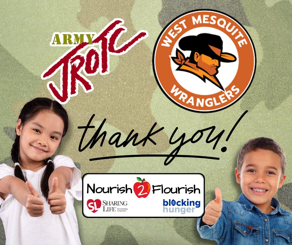 SharingLifeTx's tweet photo. A HUGE thank you to the JROTC program at West Mesquite HS #JROTC and Gregory Tubbs for supporting our Nourish 2 Flourish program! 🧡 #ThankfulThursday
Thank you for helping nourish children and support families in our community! 👏🏽 #CommunitySupport #Nourish2Flourish https://t.co/q3nkE6Uisc