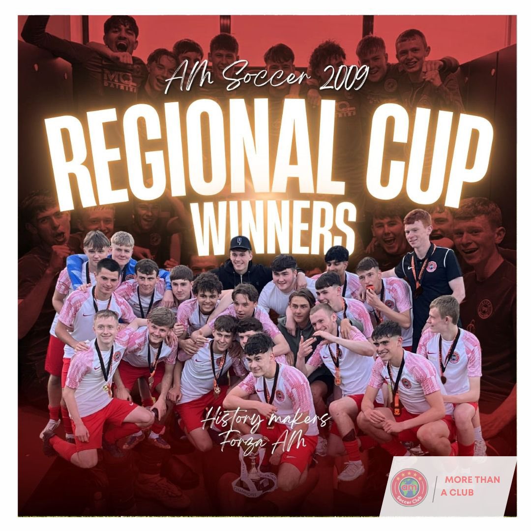 AMsoccer_Club's tweet photo. 🏆 Regional Cup Winners 🏆

🏆 AM Soccer 2009 🏆
🏆 History Makers 🏆

A massive congratulations to our AM Soccer 2009s - players, coaches, parents, and supporters 🙌

The first AM Soccer team in our short history to lift a Regional Cup 🏆 

Congratulations, lads 🔴⚫️ https://t.co/ok6xA7ATTA