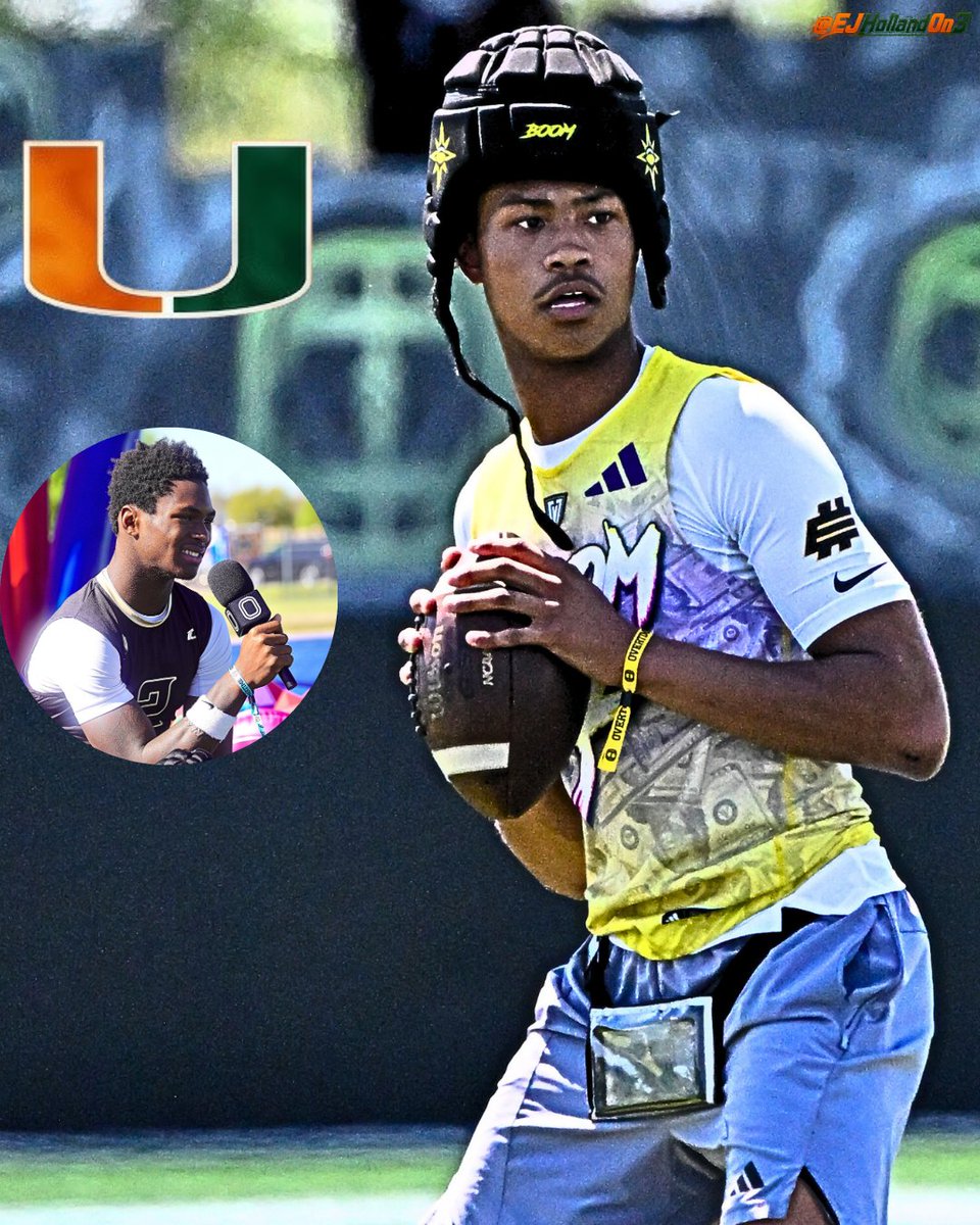 EJHollandOn3's tweet photo. "Nick Lennear… dang. He is who he is. He’s a game changer. You want guys like that."

The future of Miami's offensive attack is in safe hands with elite QB Israel Abrams (@israelabramsqb7) and five-star WR Nick Lennear (@_youngshiner_n1) #GoCanes. https://t.co/bTwFsF91Nw https://t.co/HiPFlak2cn