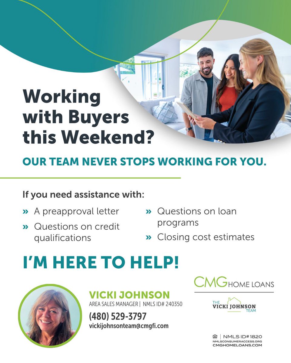 VickiJohnsonmtg's tweet photo. Helping your buyers find the perfect home this weekend? ✨🏠
We’re right there with you, providing fast preapprovals and support so nothing slows you down.
🗺️Licensed in 35 states to support your business wherever it goes. (480) 529-3797
#RealtorSupport #OpenHouse #RealtorLife https://t.co/e51rzCaZ7e