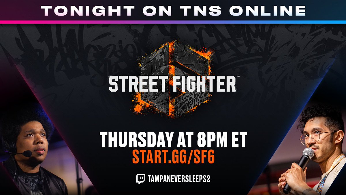 TampaNeverSleep's tweet photo. We had to cancel SF6 yesterday due to Ingrid's release, so we wanted to host a little SF6 bracket tonight on TNS2 for all the Day 1 Ingrid players to show off. 

It will be a 64 player cap, since we're hosting this last minute (will be a much shorter bracket than usual)

Couple hours to sign up, 2XKO will still be happening on TNS1.

🎙️@_saintcola @sephmitchell