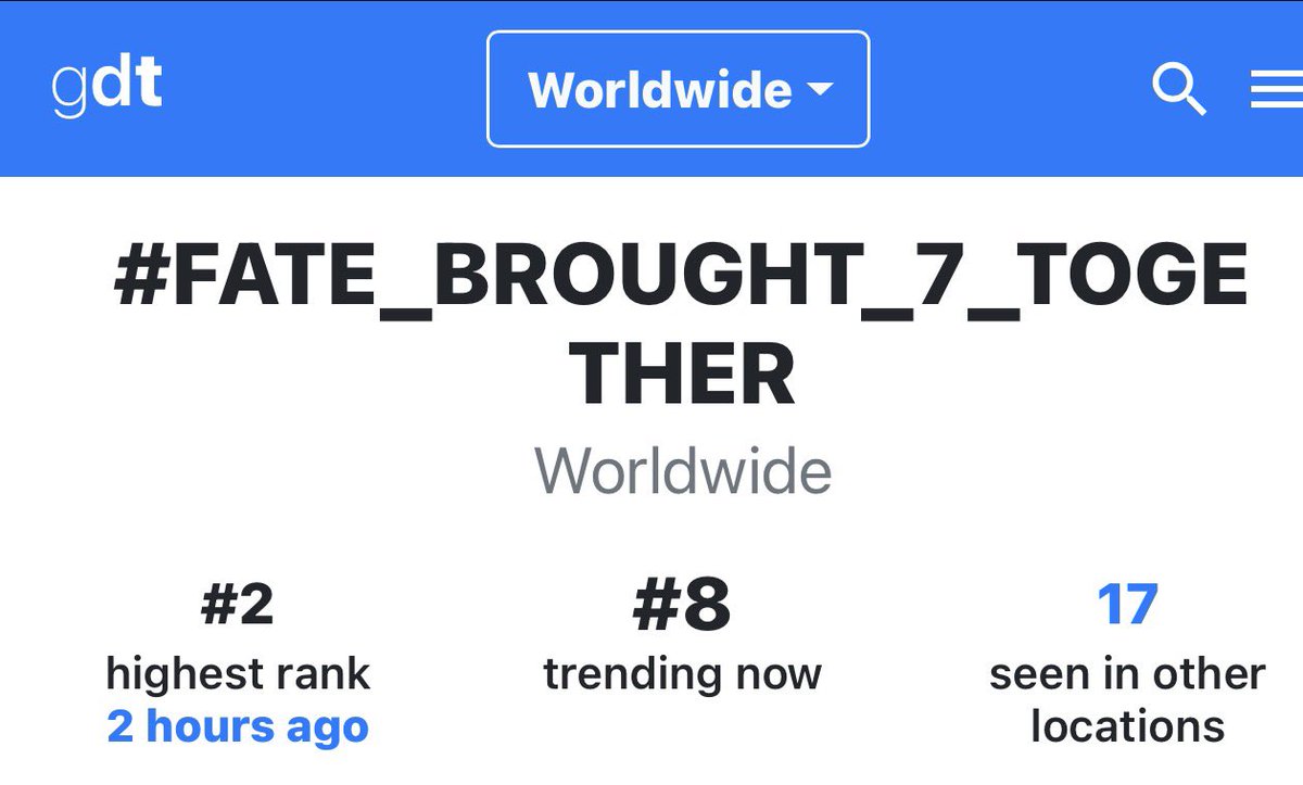 PjmJm147535's tweet photo. We are still trending 😍😍

#FATE_BROUGHT_7_TOGETHER
#THE_FUTURE_IS_SEVEN https://t.co/uDDCw2rD1j