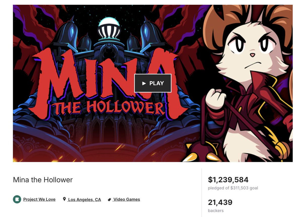 Sam_FullCharge's tweet photo. Mina the Hollower launches tomorrow, &amp; ratings so far are🔥

But, did you know that @YachtClubGames  used Kickstarter?  Raising $1.2m w/ 21k backers, focusing on a backer-shaped game.

A lot of similar styled games have done the same; here are my fave KS top-down Zelda-likes 👇 https://t.co/dHfSgk4hpb