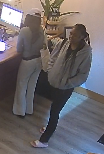 SLOCityPolice's tweet photo. Do you recognize these people?

These two are suspected of stealing a wallet &amp; phone from Spark Yoga (977 Foothill) on Tue 5/26. They used stolen cards at Apple &amp; Lululemon, charging $7,700.

Contact Officer Etherton at 805-594-8062 if you can help ID. https://t.co/jTtK4Lk308