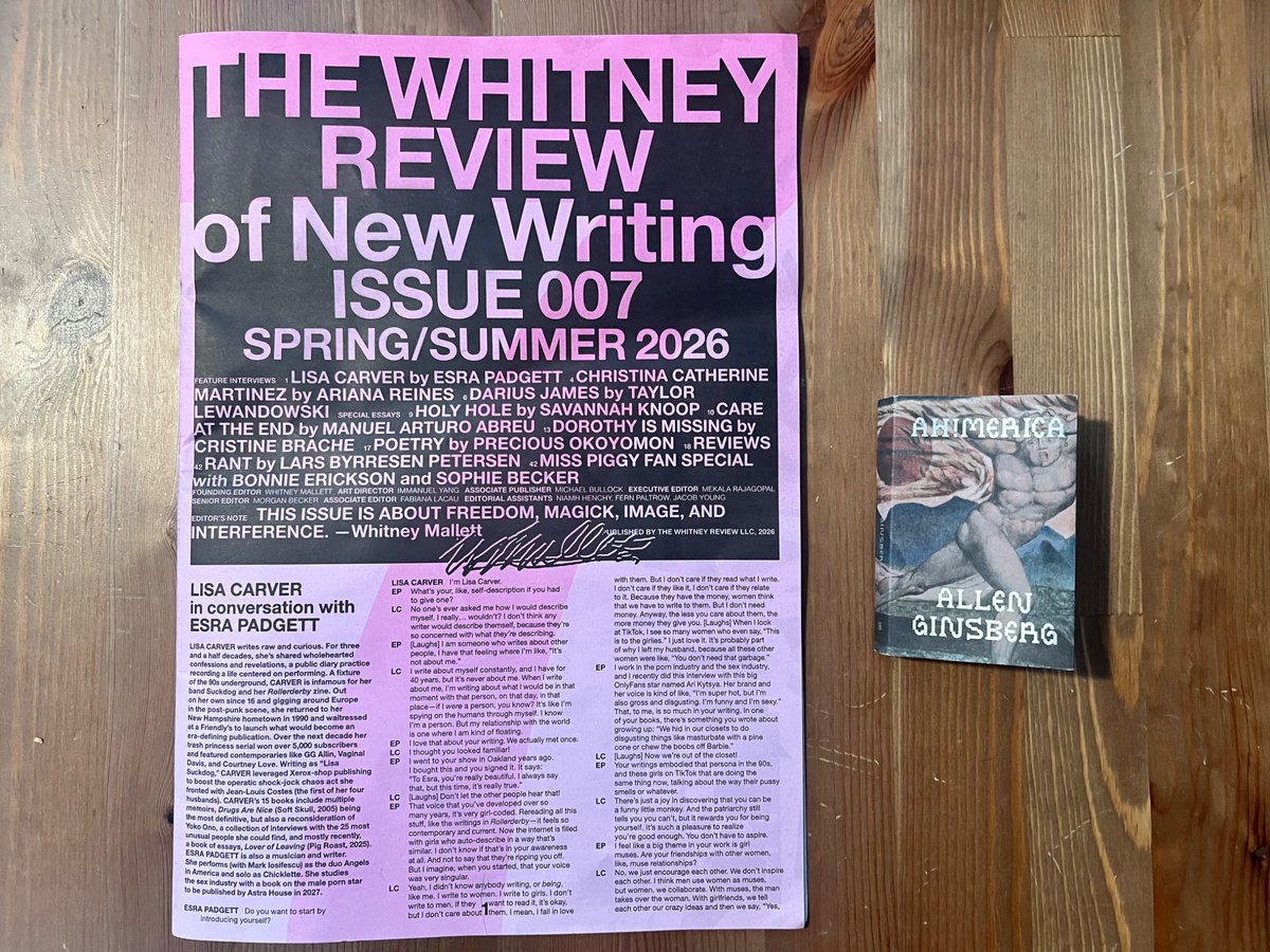 sadfilmcritic's tweet photo. I’m in The Whitney Review of New Writing with a review of AH!MERICA, a book of Allen Ginsberg’s lectures on William Blake, Whitman, Bob Dylan at the Naropa Institute. https://t.co/P6IAhuZxfb