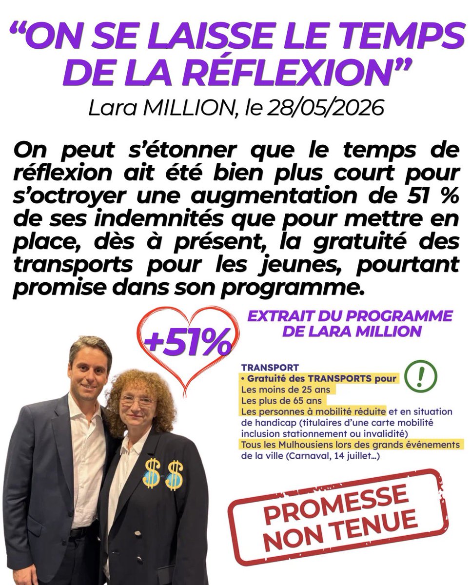 RNMulhouse's tweet photo. Elle vous a menti !

Et je vous le dit : au prochain budget elle va nous expliquer qu'il faut augmenter les impôts !

#Mulhouse https://t.co/Eolm64xh8Y