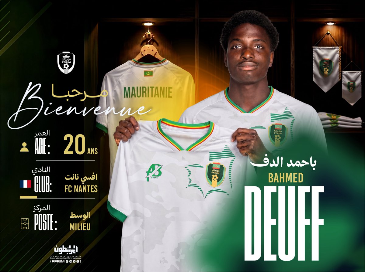 ffrim's tweet photo. 🆕 | De nouveaux visages rejoignent les 𝓜𝓸𝓾𝓻𝓪𝓫𝓲𝓽𝓸𝓾𝓷𝓮𝓼 🇲🇷

La 𝑭𝒆́𝒅𝒆́𝒓𝒂𝒕𝒊𝒐𝒏 𝑴𝒂𝒖𝒓𝒊𝒕𝒂𝒏𝒊𝒆𝒏𝒏𝒆 𝒅𝒆 𝑭𝒐𝒐𝒕𝒃𝒂𝒍𝒍 souhaite la bienvenue aux 𝒋𝒐𝒖𝒆𝒖𝒓𝒔 𝒄𝒐𝒏𝒗𝒐𝒒𝒖𝒆́𝒔 pour la première fois avec l’équipe nationale A à l’occasion de la fenêtre FIFA du mois de juin 👏 🙏
