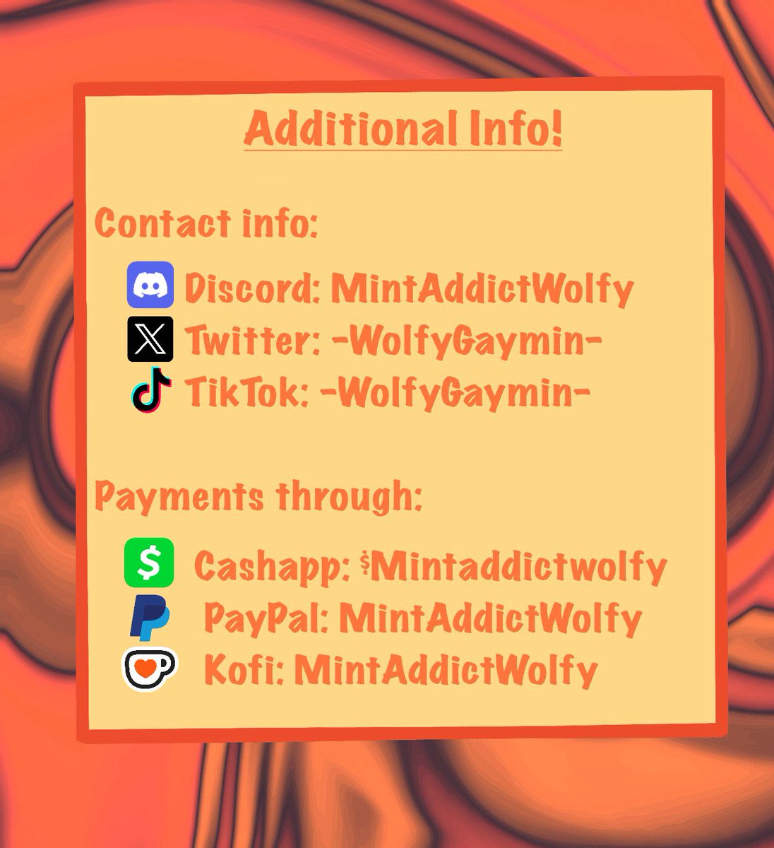 MintAddictWolfy's tweet photo. Here’s all my prices, rules, and any extra info u might need !!

I’d really appreciate any help I get, even if its just pushing this out there

And ofc MASSIVE thanks to my friend @epochson and lil sib @PAPERJAMAZ for helping me with the visuals for these https://t.co/axNeUzAWfL