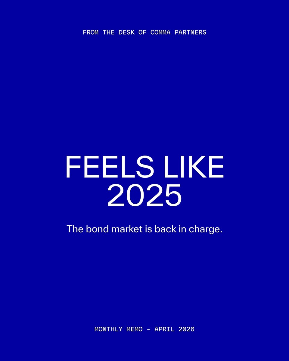 __comma__'s tweet photo. April felt familiar - it rhymed with 2025.

Inflation up. Rates breaking out. The bond market back in charge.

But beneath the pressure, liquidity is rising, growth remains strong, and structural crypto catalysts continue to build.

The left-tail risks are well discussed. The right-tail scenario may be stronger than consensus believes.

What do you think - more upside or downside risk from here?