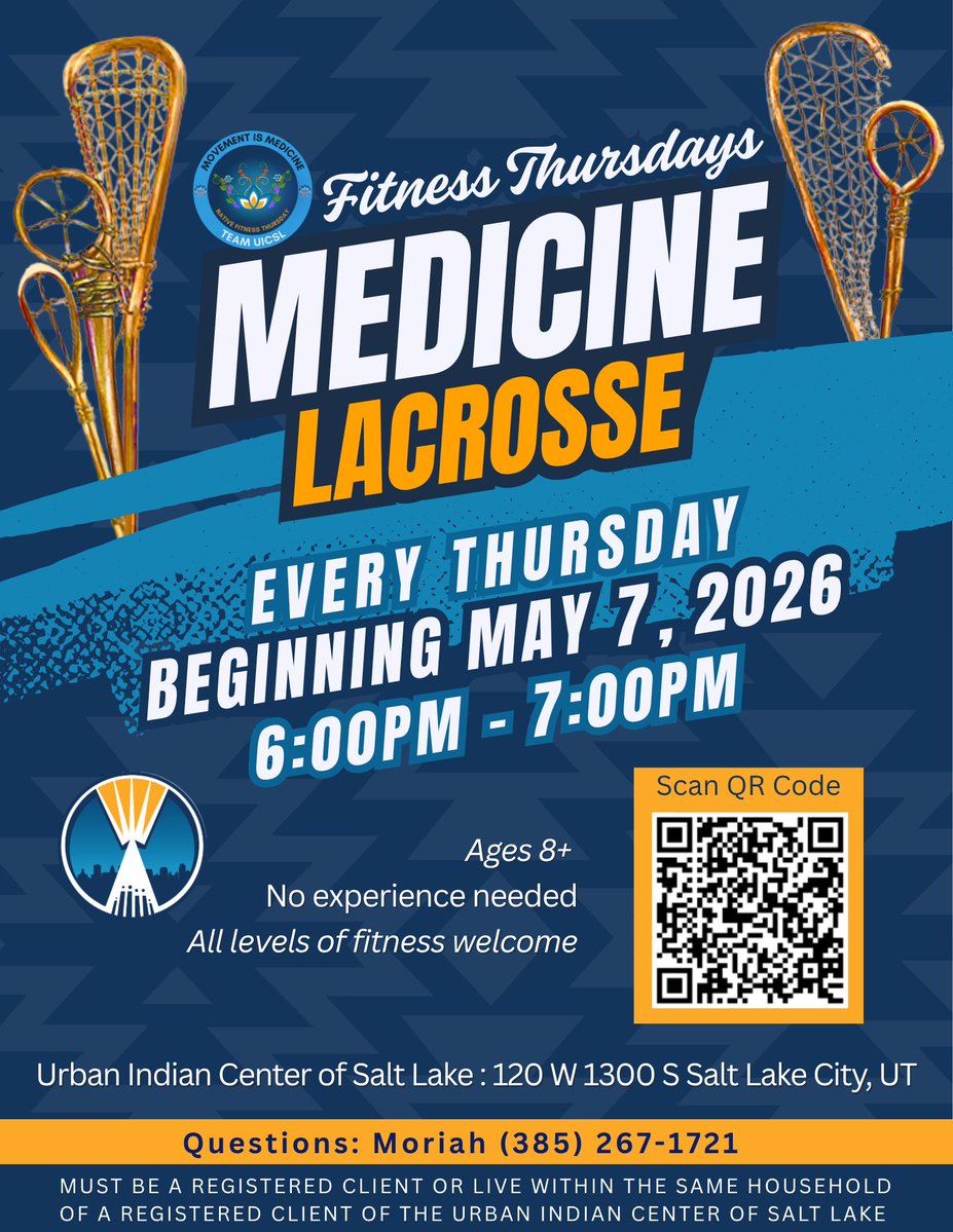UICSaltLake's tweet photo. Medicine Lacrosse is a popular class here at UICSL, if you have yet to be involved, today is a great day to participate! You can scan the QR code to join or just show up and enjoy good company. https://t.co/ExR1QC7Ko4