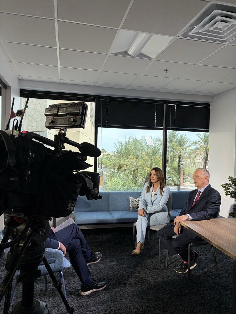 ONDCP's tweet photo. BEHIND THE SCENES: Director @SaraCarterDC and @RepAndyBiggsAZ sat down with @troy12news to discuss ending the drug crisis in Arizona and our nation. https://t.co/AFI53tTVzJ