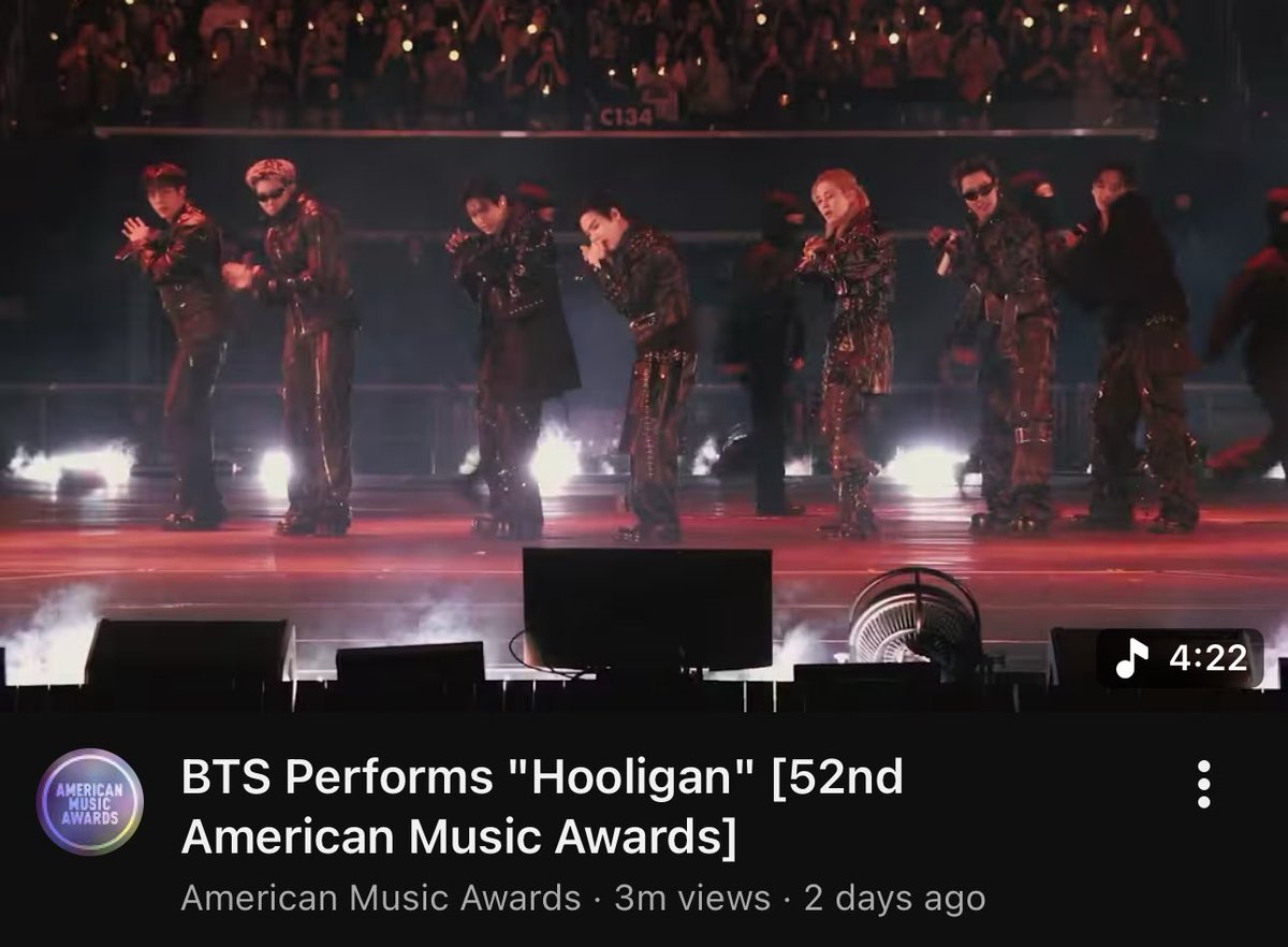 tksovers's tweet photo. "Hooligan" AMAs special performance has surpassed 3M views on YouTube. https://t.co/yKJhGVIUM3
