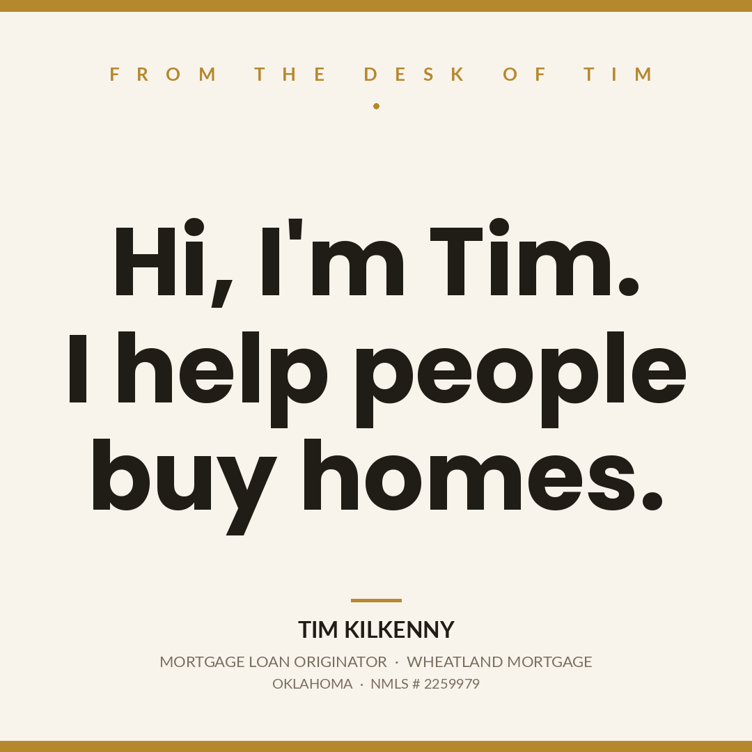 RevRadioNews's tweet photo. Hi, I'm Tim. Mortgage loan originator with Wheatland Mortgage. I focus on first-time buyers and the realtors who serve them. If buying a home is ever on your mind, you've got a person to ask now. No pitch, no pressure. https://t.co/6vOoSRgJwp