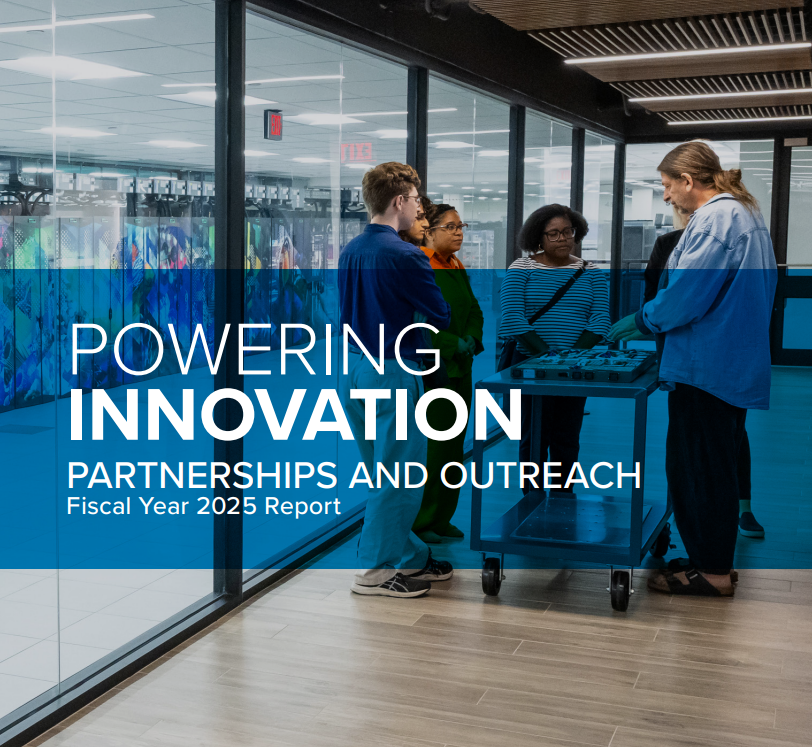 argonne's tweet photo. What will it take to power the next era of computing? Argonne is advancing next-generation #microelectronics to make future AI, sensors, and supercomputers faster and more energy efficient. Learn more in our Partnerships &amp; Outreach Report - https://t.co/y6hksxha5g https://t.co/9Gxml5m21T