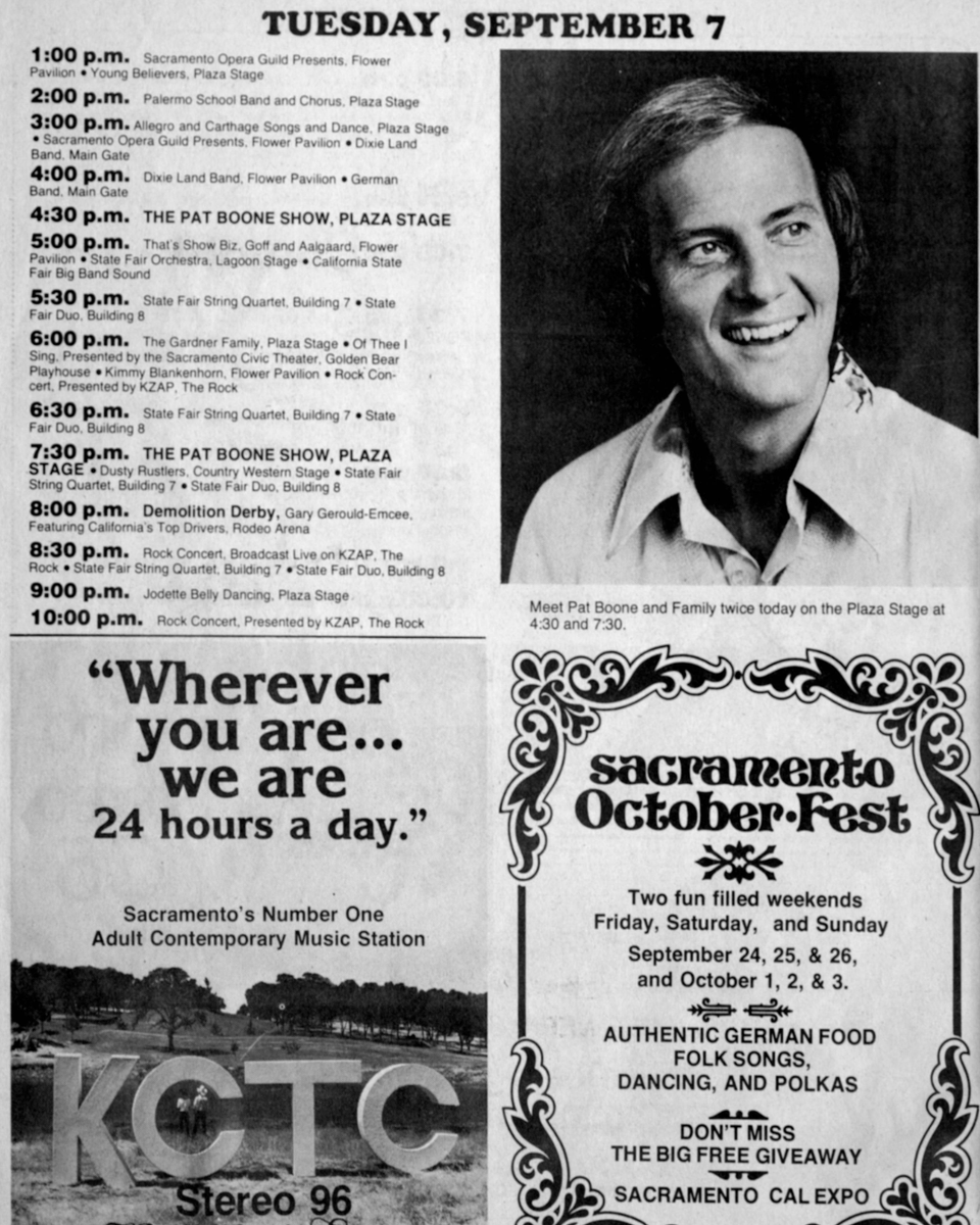 CAStateFair's tweet photo. Take a trip back in time to 1976 &amp; check out all the vintage ads, event schedules and fair fun from this old State Fair program. ✨ And speaking of fun… there’s so much happening for this year’s CA State Fair, July 17 – August 2! Something special is BREWING.🍺 🎶 Stay tuned! https://t.co/TiY48HNVHn