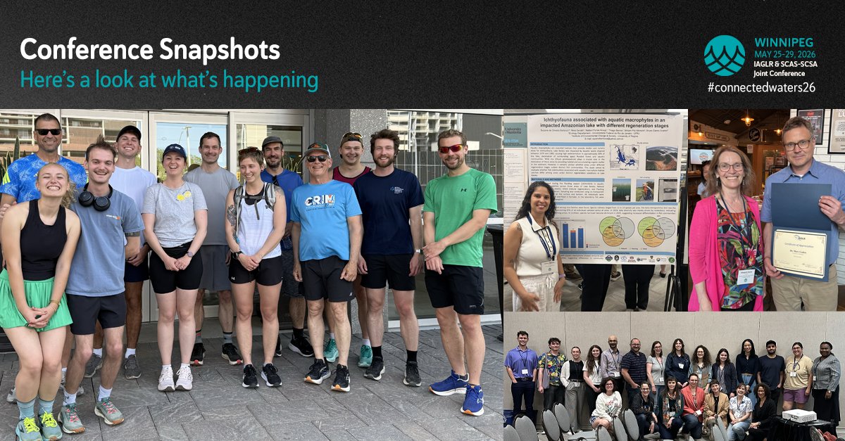 IAGLR's tweet photo. Fun runs, workshops, research, and more at the IAGLR–SCAS 2026 Joint Conference in Winnipeg!

A delightful week of science and collegiality. 

#connectedwaters26 #iaglr26 https://t.co/2Is6zv6Ulr