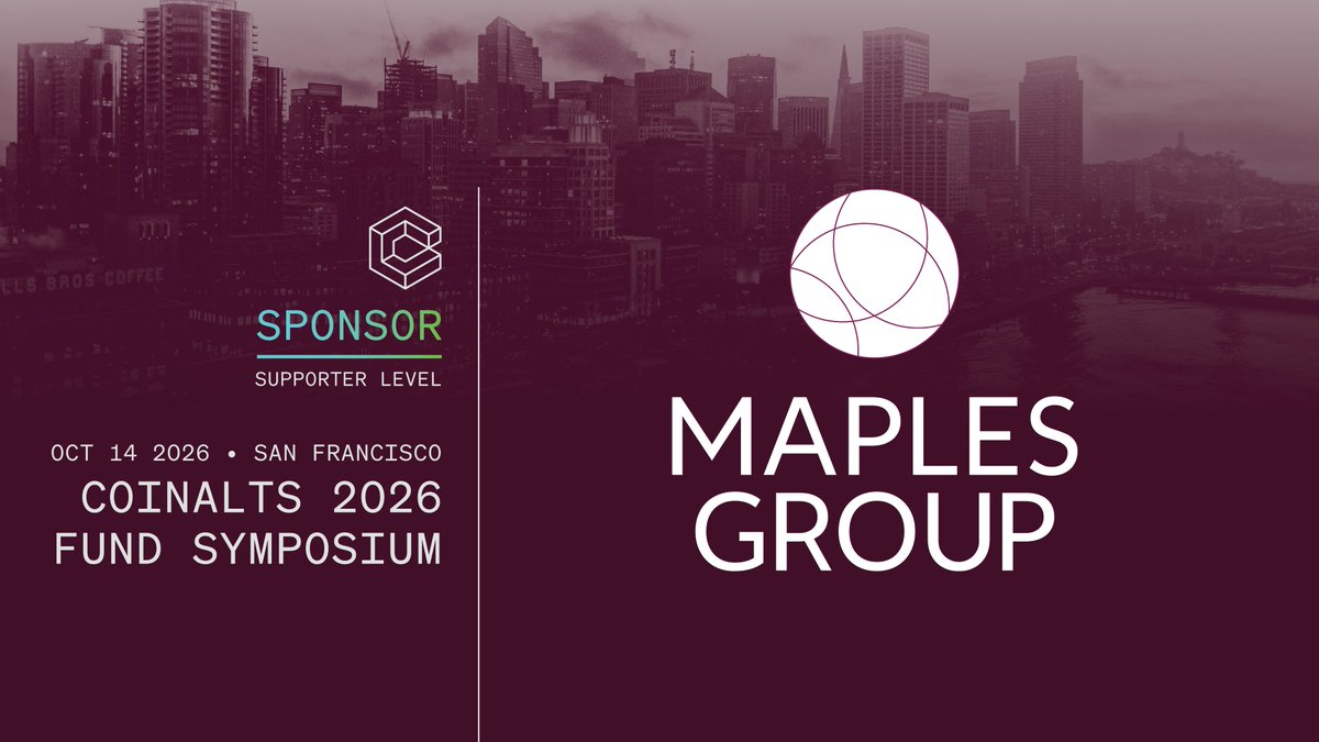coinalts's tweet photo. Proud to announce @maplesgroup as a sponsor at CoinAlts 2026! 🏦 Maples Group delivers legal, fiduciary, fund, regulatory, and compliance services across key jurisdictions. Join us for insights shaping the future of finance.

More at https://t.co/AozL7BfYeM #CoinAlts #Innovation https://t.co/zk172uBQ41