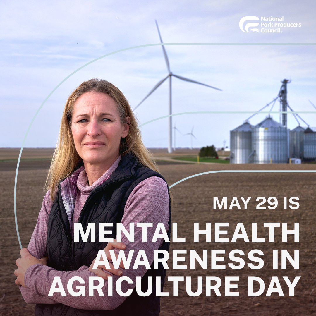 NPPC's tweet photo. May 29 is #MentalHealthAwarenessInAgDay, a reminder of real pressures facing farmers, ranchers, &amp; ag workers across the country.

From weather &amp; markets, to labor &amp; succession planning, the stress is real. So is the need to break stigma. You're not alone: https://t.co/qce5BPHKjJ https://t.co/IOUmqC8IDU