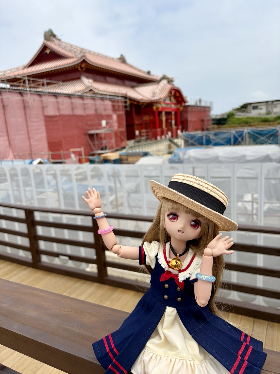 777E657's tweet photo. きゅふ
「おはよー！いってらっしゃい♡
2日間沖縄旅行めっちゃたのしかったね😆
2日目首里城行ってきたよ！
今年の秋に完成するみたいでまだ工事中だったけどめっちゃ大きかった！
またいこーね♡
今週は国分寺撮影会あるんだから今日もげんきにがんばろー！」 https://t.co/eSTzyeB81q