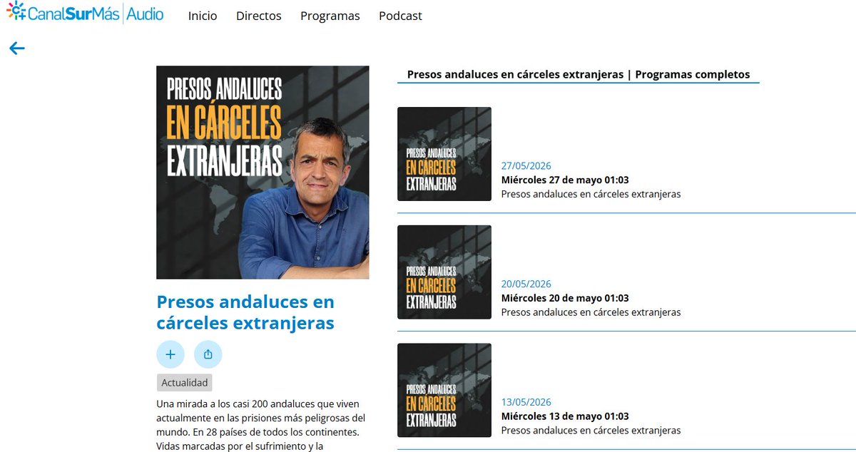 AbogaciayDDHH's tweet photo. 📻 #Restauravidas en 'Presos andaluces en cárceles extranjeras' (@CanalSurRadio).

@ciordiab, coordinadora de la Fundación explica la realidad y los retos jurídicos de los españoles privados de libertad en el extranjero.

A partir del minuto 32:25. 

https://t.co/Vq84AacF4a https://t.co/trV0Nfjktr