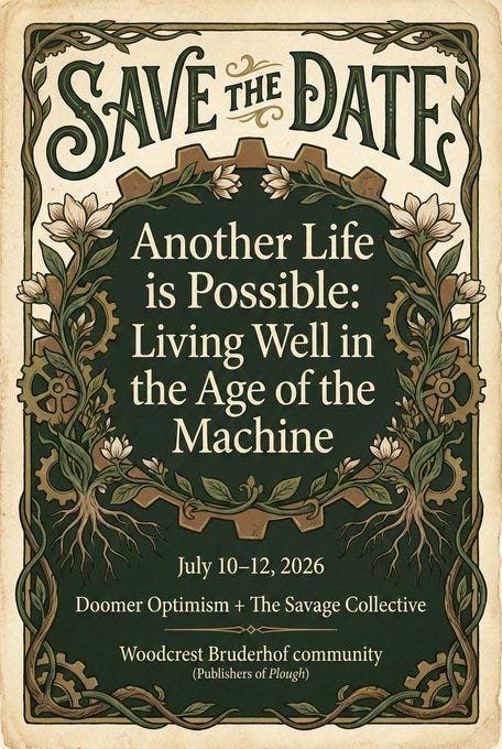 TheBruderhof's tweet photo. The Another Life Is Possible conference will be held at Woodcrest Bruderhof in Rifton, New York, on July 10–12. Tickets and details here: https://t.co/hSi3pFcM4r https://t.co/OMH5dsYsbL