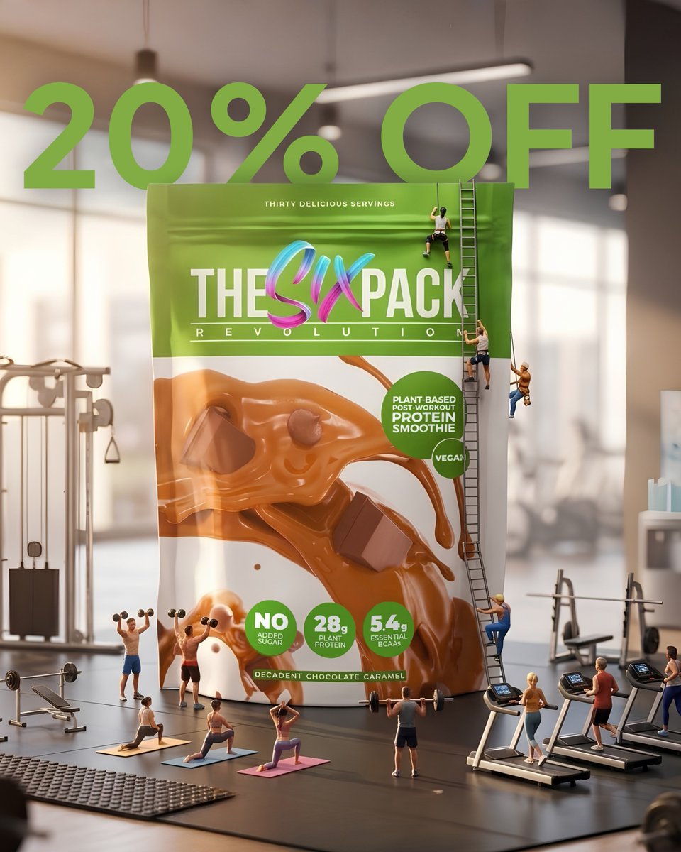 6PackRevolution's tweet photo. Our Vegan Post-Workout Protein Shakes are ON SALE. 🥤 Get 20% OFF all 3 sensational flavours:

🍫 Decadent Chocolate Caramel
🍦 Vanilla Caramel Heaven
🍓 Strawberry Cream Sensation

Get up to 30g of plant based protein in every serving.

These really are the best-tasting vegan protein shakes on the market. 🌱🥤

Get yours now at https://t.co/BAIupW17EQ