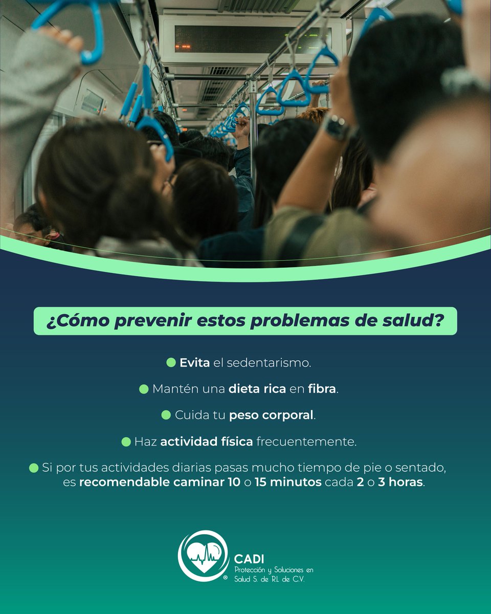 cadi_soluciones's tweet photo. ¡Así como lees! 🙀 Estar mucho tiempo de pie o sentado es un mal hábito, provocan varices. Aquí te compartimos sencillos pasos para prevenirlas.

¿Qué otras acciones conoces para evitarlas? 🤓 ¡Te leemos en los comentarios!

#DatoInteresante #salud #Prevención #cadisoluciones https://t.co/k9GI39vTla