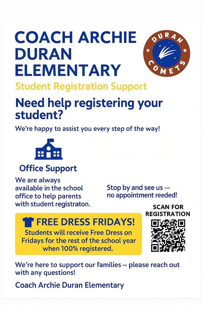 comets_duran's tweet photo. We will be here tonight for GT Night until 7 pm and Saturday at 8 am to help with registrations. Please bring your most recent utility bill.
Estaremos hoy hasta las 7pm y el sábado a las 8am para ayudar con inscripciones. Favor de traer su recibo de utilidad más reciente. https://t.co/DwR6ZxB2DE