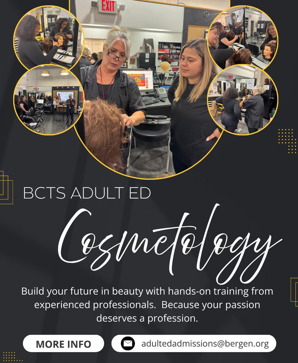 BCTSAdultEd's tweet photo. Cosmetology (Hybrid) Full-Time Program

Registration is open!

Contact us!
 adultedadmissions@bergen.org or 201-343-6000 ext. 5503 or 2288 https://t.co/R8HVQzmbpU