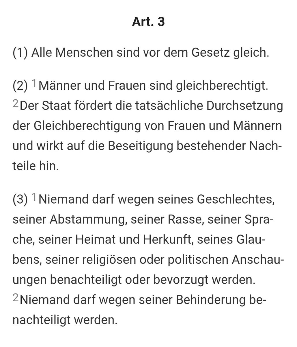 VincentSechel's tweet photo. @KHosgorulu43180 @jannibal_ @armin_ghassim @coolservativ "Frage zurück" ist kindisch oder es wird vermutet worauf die erste Frage zielt. Wollen Sie nicht antworten? 

Es gibt kein KT-Verbot im privaten und öffentlichen Raum, solange keine staatlichen Aufgaben mit bei sind.

Sind Frauen und Männer im Islaam gleichberechtigt? Art 3, 2 1 https://t.co/8SvVwjRi1v