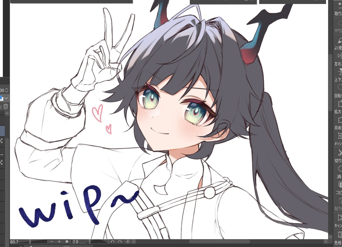 「チェンwip おめめ塗って満足した節ある」|扇🌿のイラスト