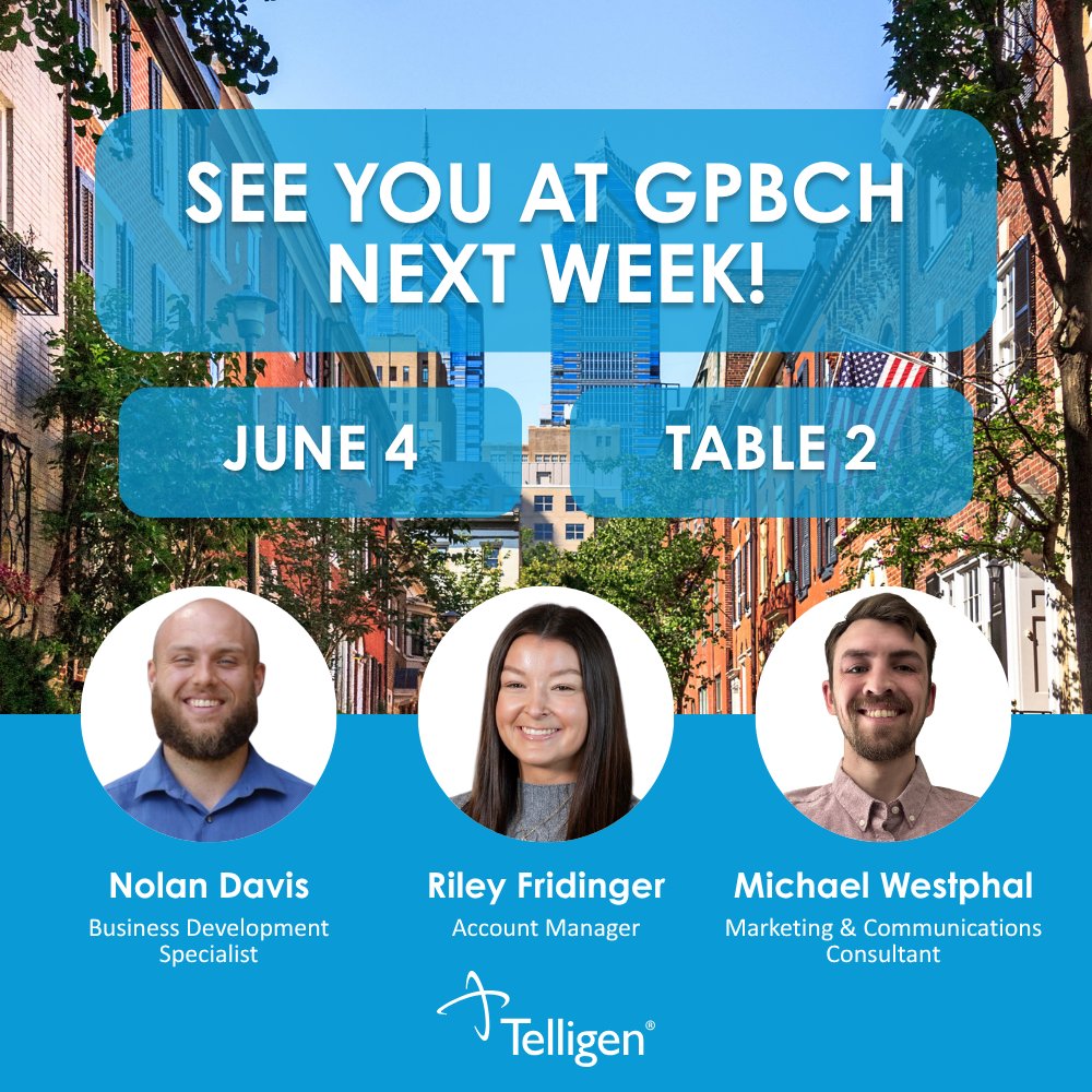 Telligen's tweet photo. Be sure to stop by our table at the Greater Philadelphia Business Coalition on Health Annual Conference! Our Telligen experts are excited to talk to you about optimizing your organization's utilization management, case management, coaching programs, and more. See you soon! #GPBCH https://t.co/6RyZ6yhWVB