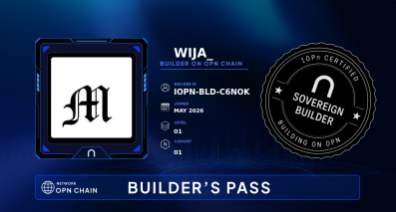 wija_tools's tweet photo. Builder's Pass: claimed ✅
Six seasons. Six verticals. One on-chain record that travels with me forever.
Building on @IOPn_io.
Accelerate ⋂ https://t.co/oC1ec2e2mk