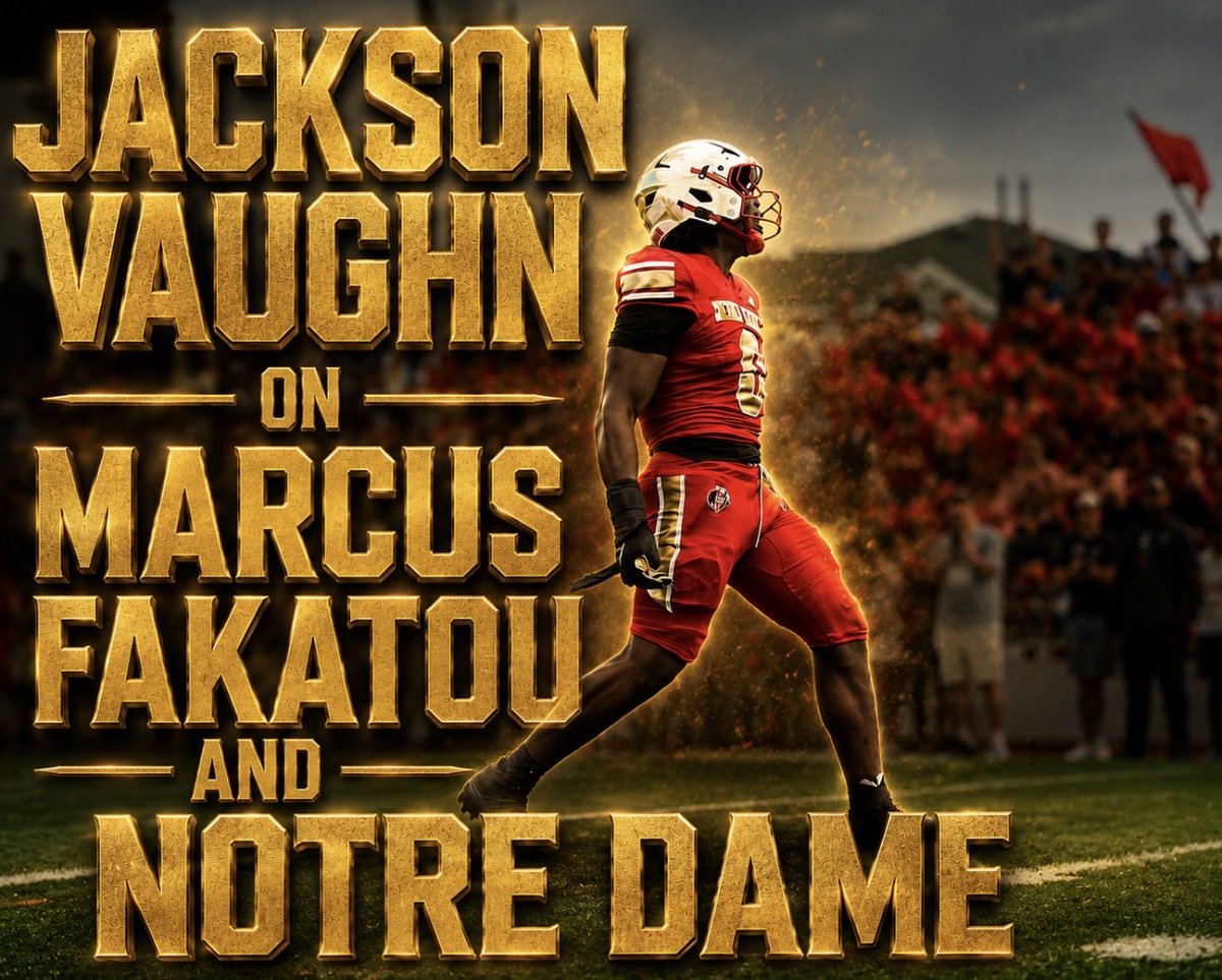 bruce_straughan's tweet photo. Jackson Vaughn Interview On Marcus Fakatou and Notre Dame 

Earlier I posted Marcus Fakatou’s reaction to Jackson Vaughn saying during his commitment (to ND) that he would love to have Marcus with him at Notre Dame. 

So, I reached out to Jackson to find out more about his friendship with Marcus and why it would be so important to have Marcus there with him. 

“Marcus is my guy. We’ve built a real friendship throughout this process and I’ve got a ton of respect for him as both a player and a person. He’s the type of competitor that makes everyone around him better, but he’s also humble, hard working and family oriented, which is something I value a lot.”

He went on to talk about why it would be so important to have Marcus playing with him at Notre Dame. 

“Playing together at Notre Dame would mean a lot because we already know the type of energy and mindset we’d bring together every day. We’ve talked about how special it would be to build something together and compete at the highest level while representing a place like Notre Dame. At the end of the day, you want to go to war with people you trust and genuinely care about, and Marcus is definitely one of those people for me.”

There is no doubt about it that Marcus Fakatou is a special player and he would be a MASSIVE get for the Irish if they can land him. He is set to visit (official) Notre Dame on June 15th ☘️
