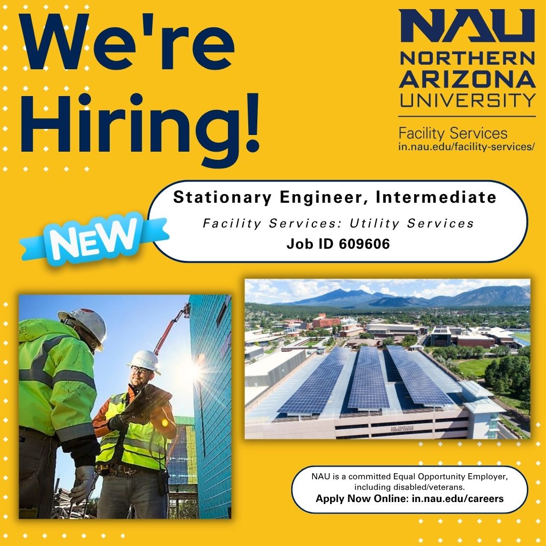 NAUFacilitySer's tweet photo. 👉Work with #naufacilityservices 🔹Benefit Packages: Medical, Dental, Vision, Life &amp; Disability 🔹Paid Time Off 🔹Tuition Reduction🔹Retirement Options 🔹NAU is a Committed Equal Opportunity Employer, Including Disabled/veterans 🔹Apply online: https://t.co/lKVAxwZJrz https://t.co/vVCd8thZoA