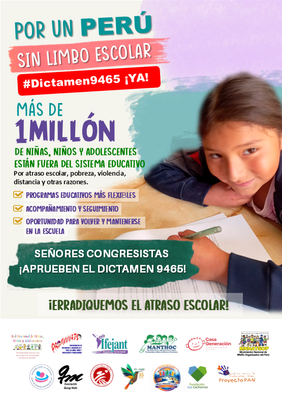MANTHOC76's tweet photo. Más d 1 millón d niñas, niños y adolescentes están fuera del sistema educativo.El Congreso puede cambiar esta realidad  #QueSeaLey #Dictamen9465 @diarioojo
@peru21noticias
@exitosape
@canalN_
@contracultural
@HuancaYorkTimes
@noticias_tvperu
@dardo_noticias
@peruenlanoticia https://t.co/y7nH88Tw0x