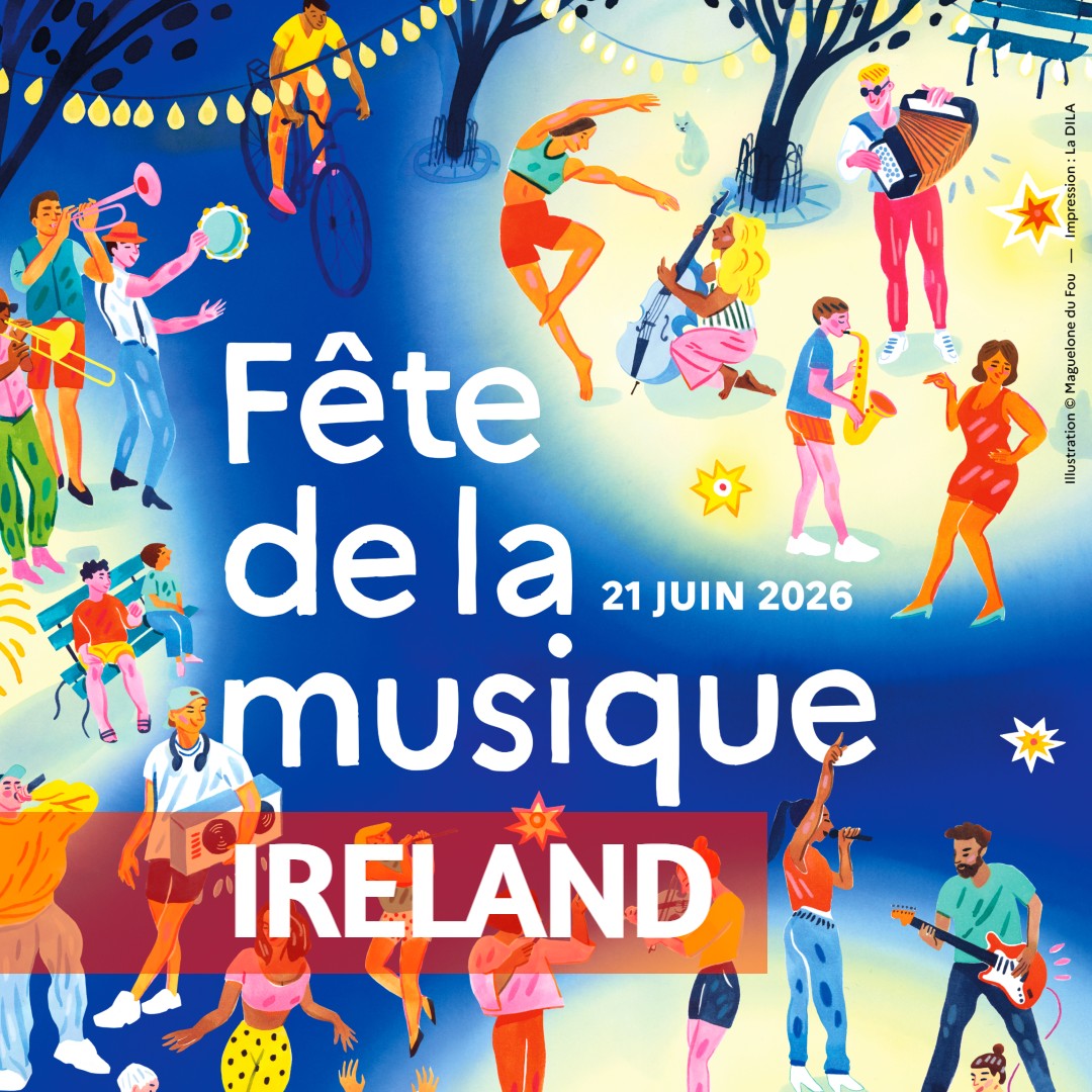 FranceinIreland's tweet photo. Join us for La Fête de la Musique in Ireland 2026
We're excited to present a special programme featuring live #music and #film screenings in Cork, Dublin, Limerick, Waterford &amp; online.
🗓️16–24 June
▶️All events Free!
👉Full programme https://t.co/yMBS4dwywJ
#FDLM #FeteDeLaMusique https://t.co/7Qh68LMwlo