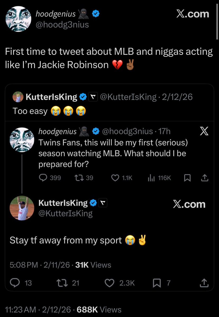 KutterIsKing's tweet photo. But when I told you to stay away from my sport you called me racist??? https://t.co/hbideW5EIR