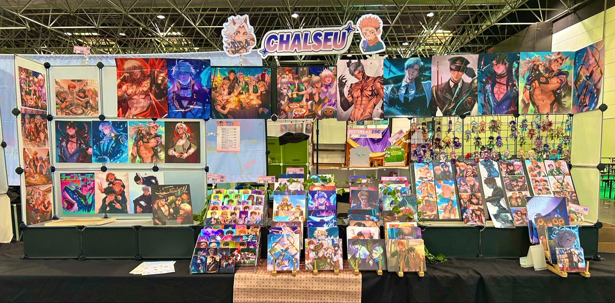 Chalseu_D's tweet photo. Just finished setting up my big ass booth 😮‍💨😮‍💨😮‍💨😮‍💨 READY FOR DOKOMI ✨ https://t.co/uQvu17tKGE