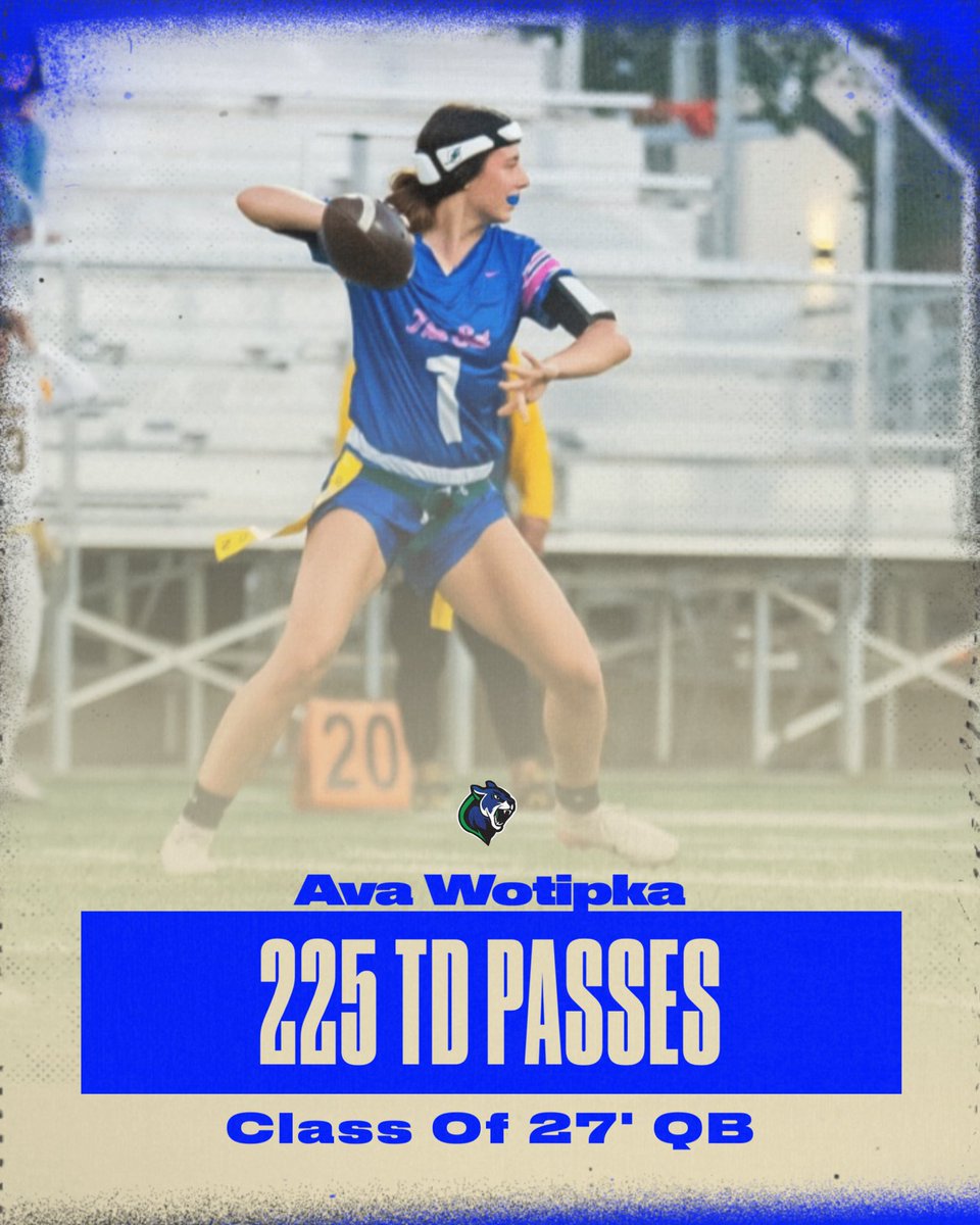 CougarsFlag's tweet photo. MILESTONE ALERT 🚨 

JUNIOR QB AVA WOTIPKA SURPASSED 225 CAREER PASSING TOUCHDOWNS THIS SEASON 🏈 

#WeOutHere #Family
@CoachNickSC @CoachQuincySC @CoachTinsley_SC https://t.co/QGwF01Fpug