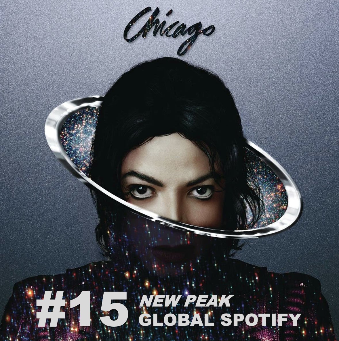 WORLDMUSICAWARD's tweet photo. #MichaelJackson's "Chicago" reaches a new peak of #15 on Global Spotify with 2.876 Million streams! 🐐👑🤍 

#KingofPop
@MichaelJackson https://t.co/8OpKBoG006