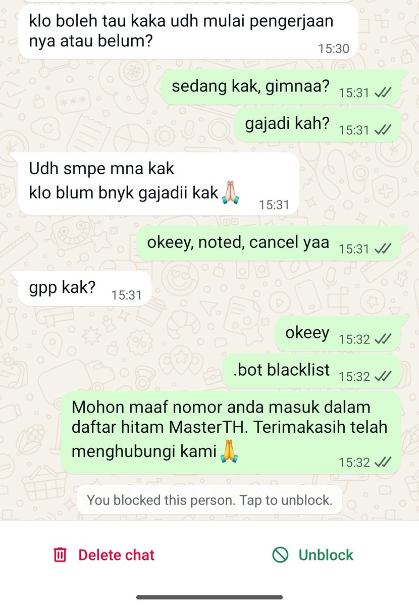 mstrthpieces's tweet photo. @bunneiys sama pdhal aku ga punya bot, tapi pura" ketik bl4ck l1st, autoblock c nya terus spya terkesan sopan😭😭 WKWKWK https://t.co/IsWcrCrZzo