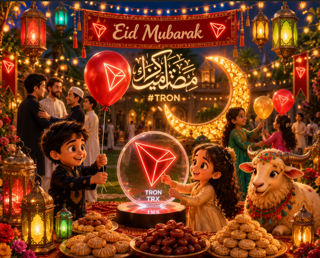 johnskykrypto's tweet photo. @TronDao_AR 🐑 بمناسبة عيد الأضحى، نرسل أرق التهاني لعائلة #TRON، داعين الله أن يملأ أيامكم بالفرح والخير، تزامناً مع استمرار شبكتنا في تقديم الابتكار والسرعة. كل عام وأنتم بخير، وبارك الله لكم. 🕋 https://t.co/95NoxVOt0p