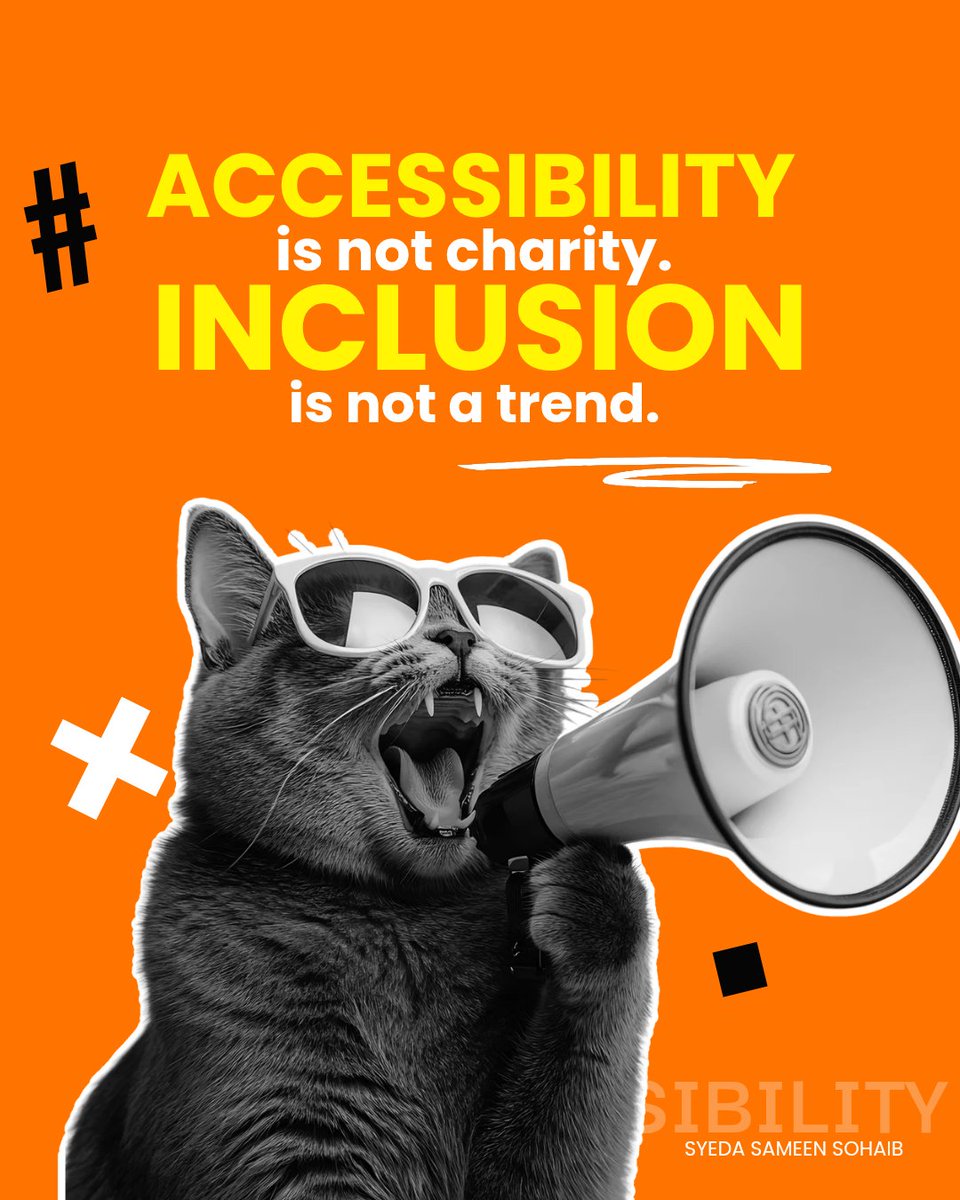 SameenSohaib_'s tweet photo. Accessibility is not charity.
Inclusion is not a trend.
They are basic human rights. 💯
#accessiblePakistan

#accessibility #disabilityinclusion #msawareness #InclusiveFuture #AccessibleDesign #AccessibilityAdvocate https://t.co/a2D2DxFvq9